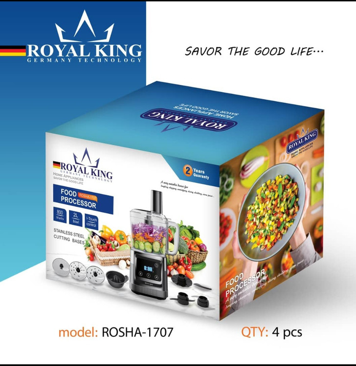 غذا ساز کینگ مدل ROSHA-1707 ظرفیت ۲ لیتر ۸ کاره