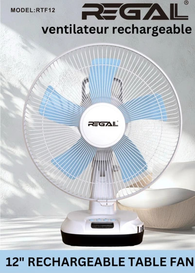پنکه شارژی رومیزی Regal مدل RTF12 (سایز 12 اینچ)