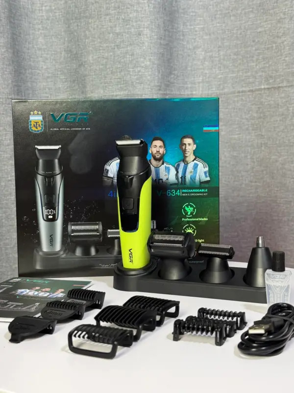 ماشین اصلاح وی جی آر مدل VGR V-634 ۴ در ۱ با تیغه استیل ضد زنگ