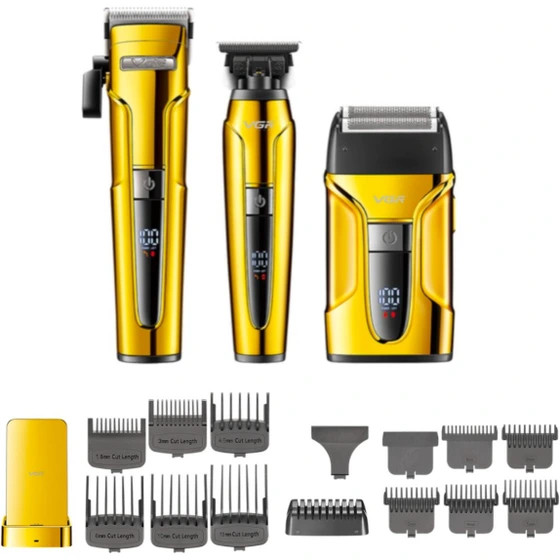 ست ماشین اصلاح وی جی آر مدل V-694 با برش مستقیم و استیل ضد زنگ