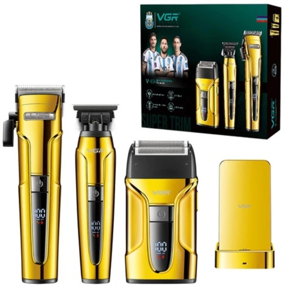 ست ماشین اصلاح وی جی آر مدل V-694 با برش مستقیم و استیل ضد زنگ
