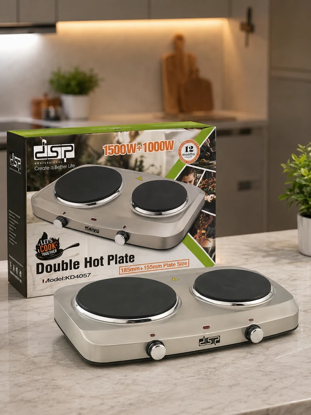 اجاق برقی دو شعله DSP مدل KD4057 | توان 2500 وات | صفحه 185 و 155 میلیمتری