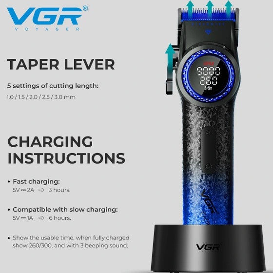 ماشین اصلاح حرفه ای سر و صورت وی جی آر مدل V-001 Blue edition