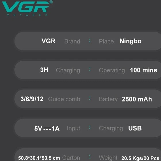 ماشین اصلاح وی جی آر مدل V-653 با تکنولوژی برش مستقیم