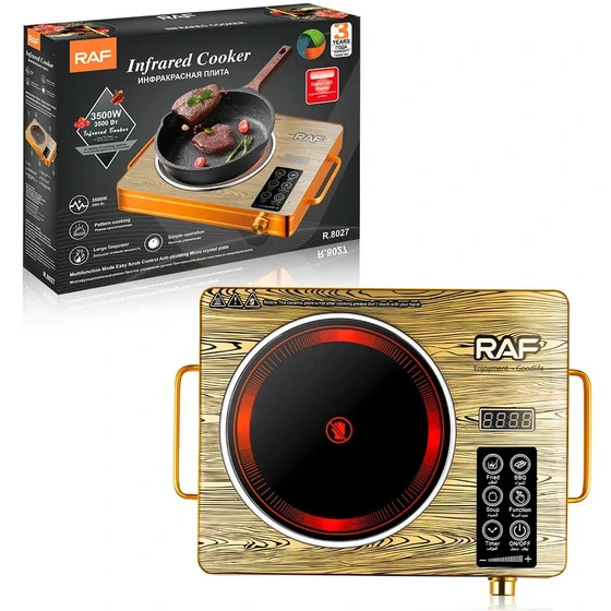 اجاق برقی راف مدل R8027 تک شعله با صفحه شیشه