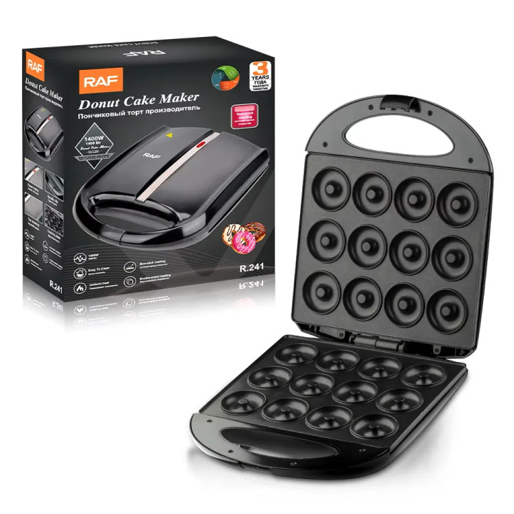 دونات ساز راف مدل R241 با ۱۲ خانه و صفحه نچسب