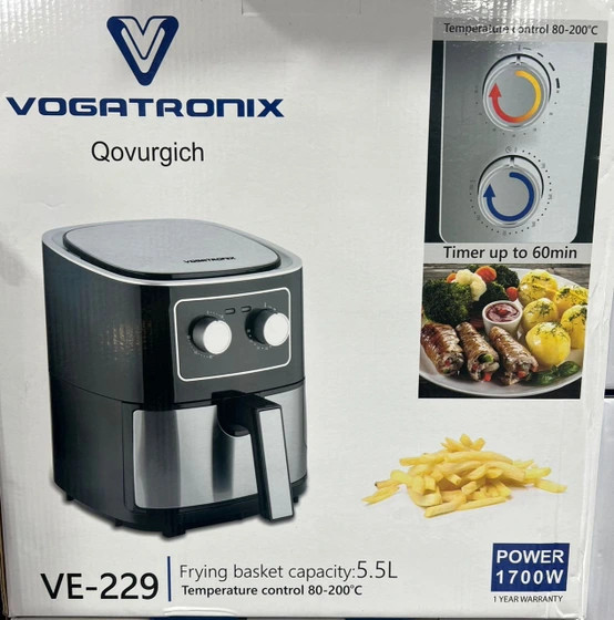 سرخ کن بدون روغن وگاترونیکس مدل VE-229 ظرفیت 5.5 لیتری