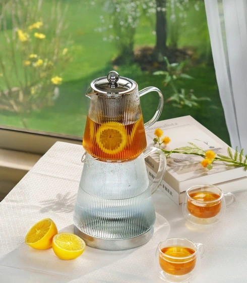 کتری و قوری شیشه ای عرشیا مدل GT115-3836 ظرفیت ۲ لیتر