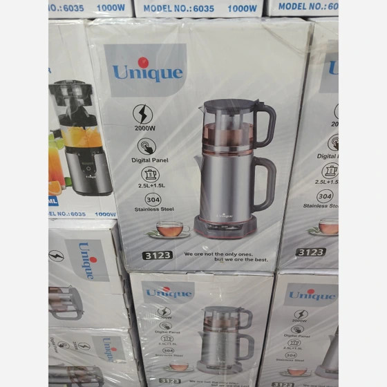 چای ساز یونیک مدل ۳۱۲۳ کتری استیل ظرفیت ۲.۵ لیتر