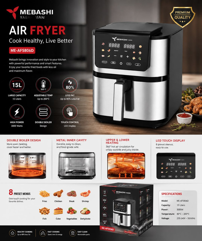 سرخ کن مباشی مدل ME-AF5806D